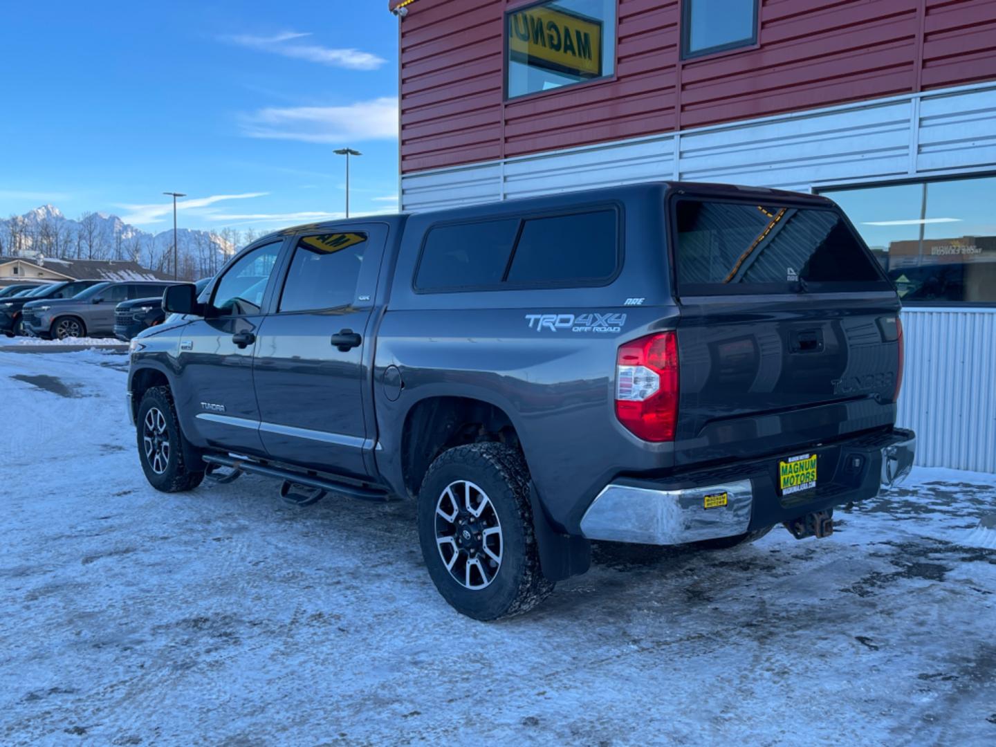 2014 Gray Toyota Tundra SR5 5.7L V8 FFV CrewMax 4WD (5TFDW5F14EX) with an 5.7L V8 DOHC 32V FFV engine, 6-Speed Automatic transmission, located at 1960 Industrial Drive, Wasilla, 99654, (907) 274-2277, 61.573475, -149.400146 - Photo#2